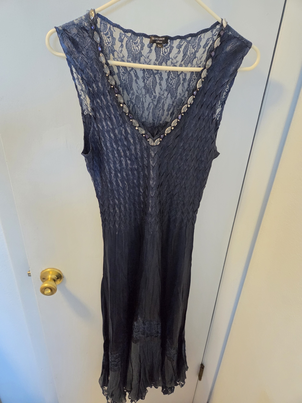 Komarov Blue Lace Maxi Dress